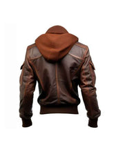 Men’s Hooded Leather Jacket